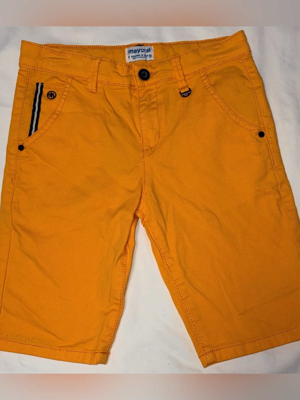 Mayoral Bob Pant Tiger orange shorts adjustable waist sz 8 EUC